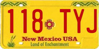 NM license plate 118TYJ