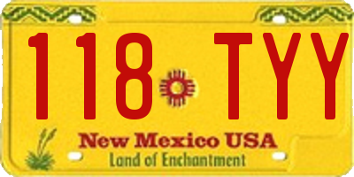 NM license plate 118TYY