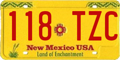 NM license plate 118TZC