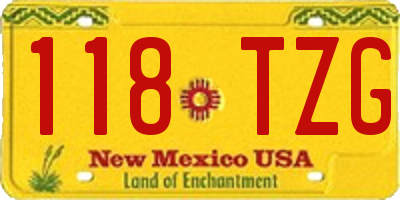 NM license plate 118TZG
