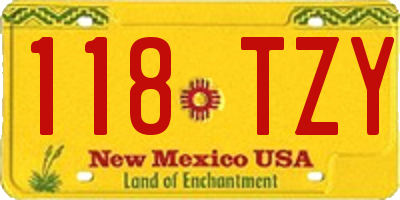 NM license plate 118TZY