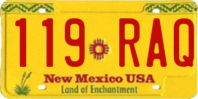 NM license plate 119RAQ