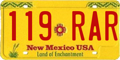 NM license plate 119RAR