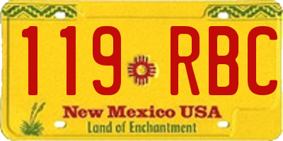NM license plate 119RBC