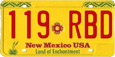 NM license plate 119RBD