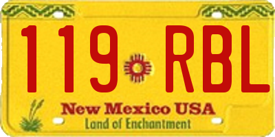 NM license plate 119RBL