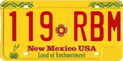 NM license plate 119RBM