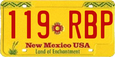 NM license plate 119RBP