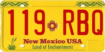 NM license plate 119RBQ