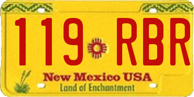 NM license plate 119RBR