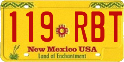 NM license plate 119RBT