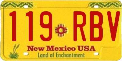 NM license plate 119RBV