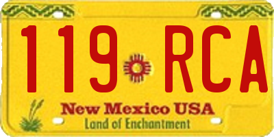 NM license plate 119RCA