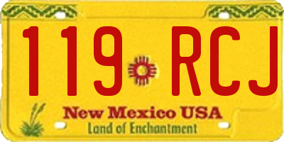 NM license plate 119RCJ