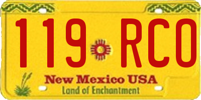 NM license plate 119RCO