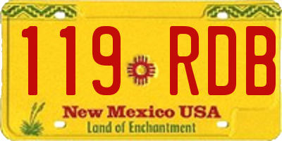 NM license plate 119RDB