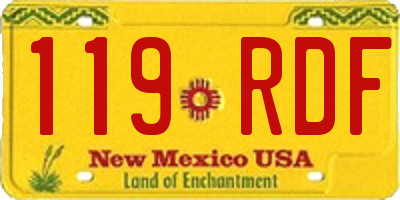 NM license plate 119RDF