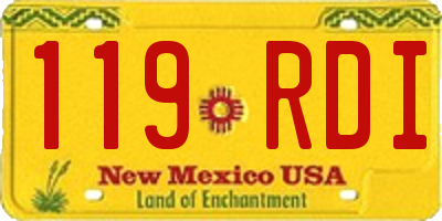 NM license plate 119RDI
