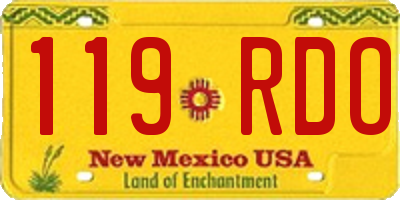 NM license plate 119RDO