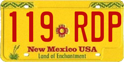 NM license plate 119RDP