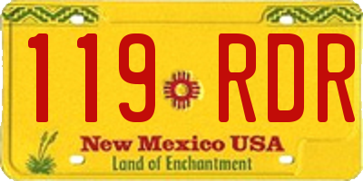 NM license plate 119RDR