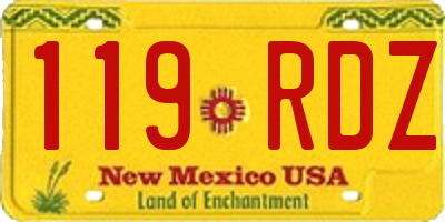 NM license plate 119RDZ