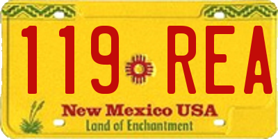 NM license plate 119REA