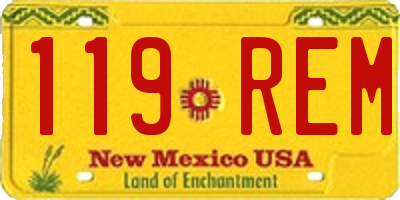 NM license plate 119REM