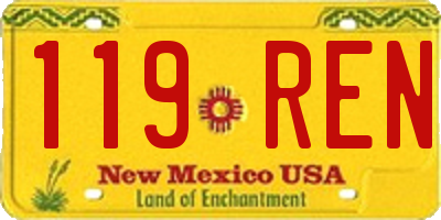 NM license plate 119REN