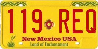 NM license plate 119REQ