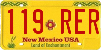 NM license plate 119RER