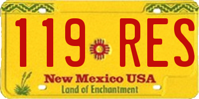 NM license plate 119RES