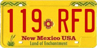 NM license plate 119RFD