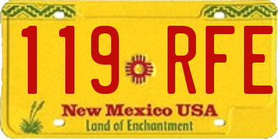NM license plate 119RFE