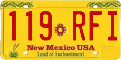 NM license plate 119RFI