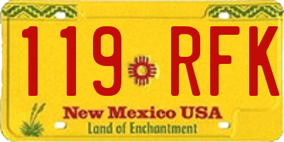 NM license plate 119RFK