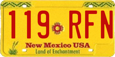 NM license plate 119RFN