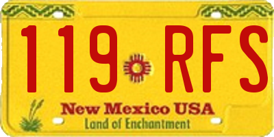 NM license plate 119RFS