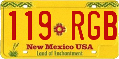 NM license plate 119RGB