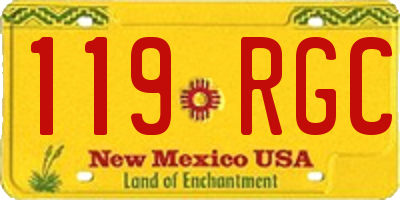 NM license plate 119RGC