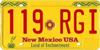 NM license plate 119RGI