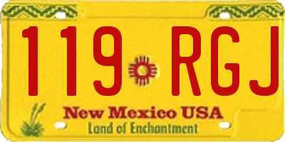 NM license plate 119RGJ