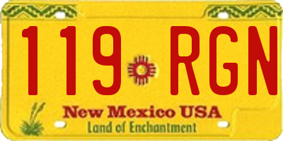 NM license plate 119RGN