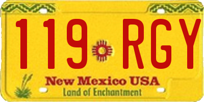 NM license plate 119RGY