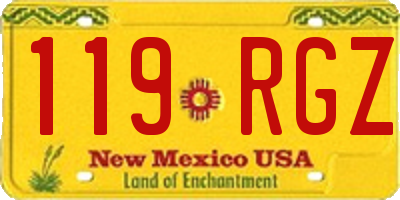 NM license plate 119RGZ