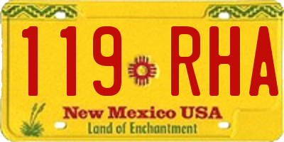 NM license plate 119RHA