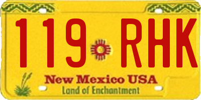 NM license plate 119RHK
