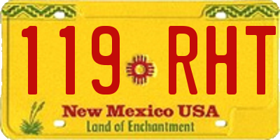 NM license plate 119RHT
