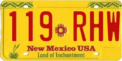 NM license plate 119RHW