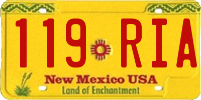 NM license plate 119RIA